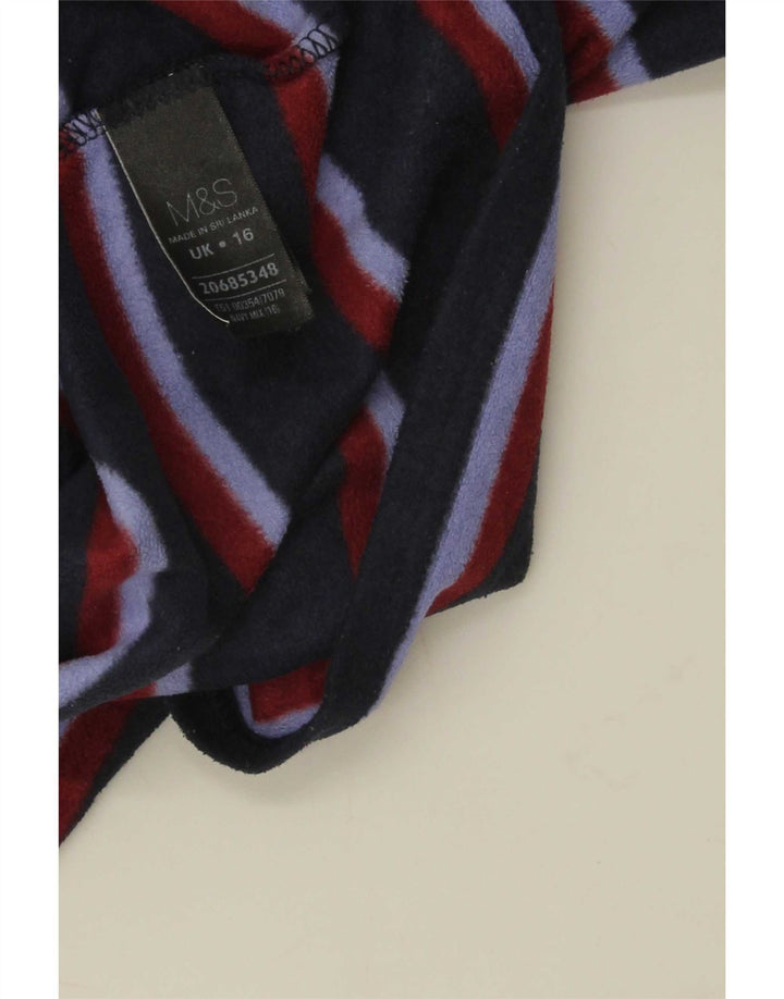 Marks & Spencer Damen Fleecejacke UK 16 Large Marineblau gestreift