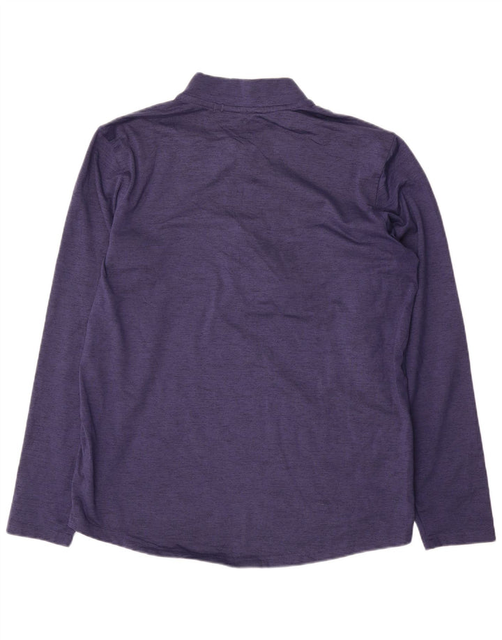 Puma Herren-Oberteil mit Reißverschluss, langärmlig, klein, blau, Farbblock-Polyester