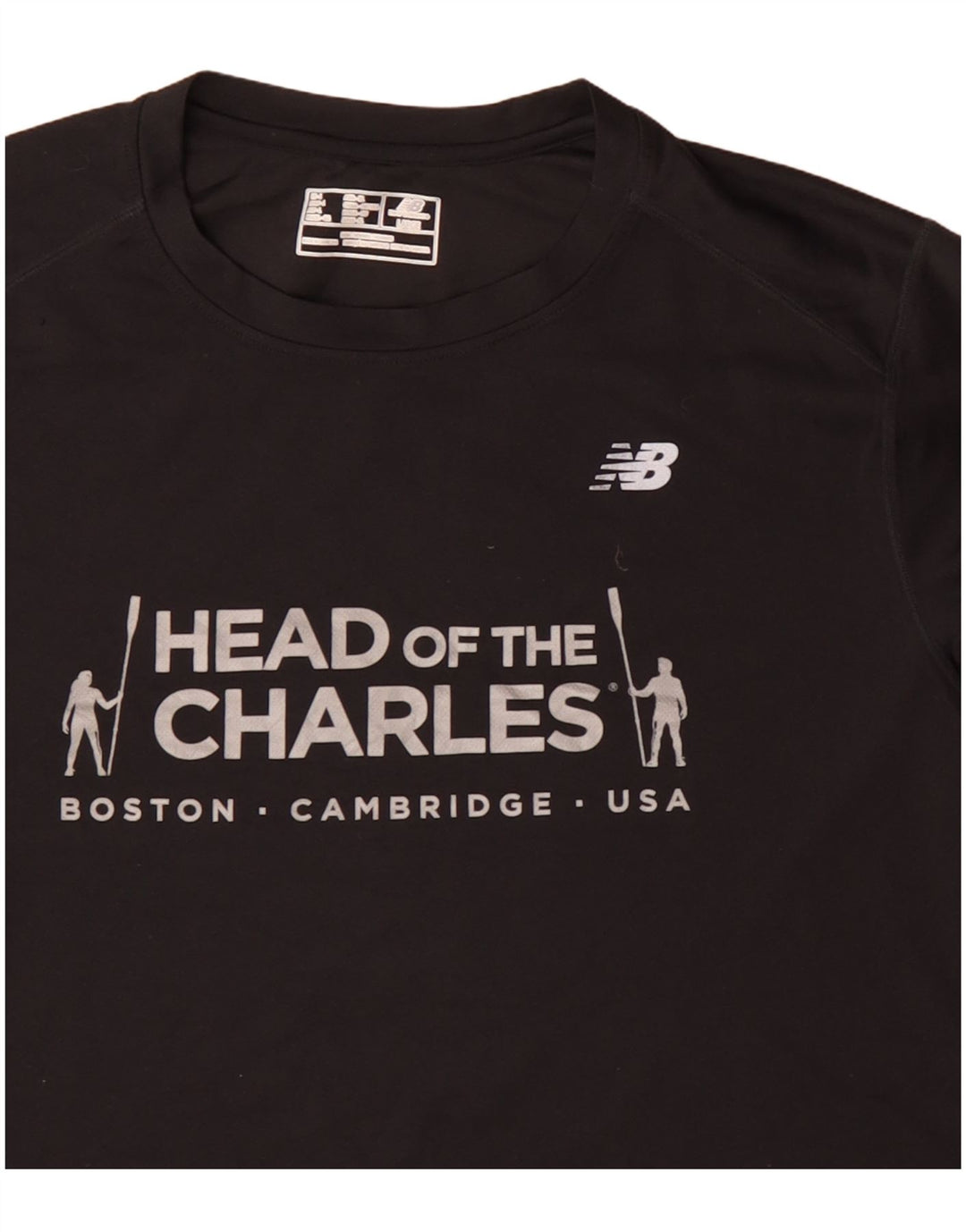 New Balance Herren Boston Graphic Top Langarm Large Schwarz