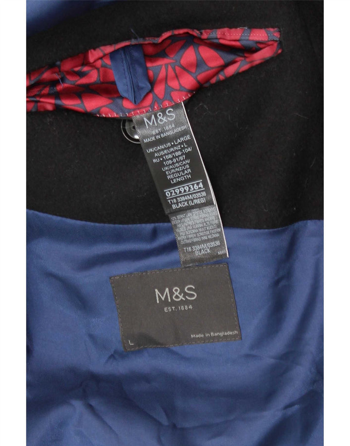 Marks & Spencer Herren-Mantel in normaler Passform, UK 40, Large, Schwarz, Klassisch