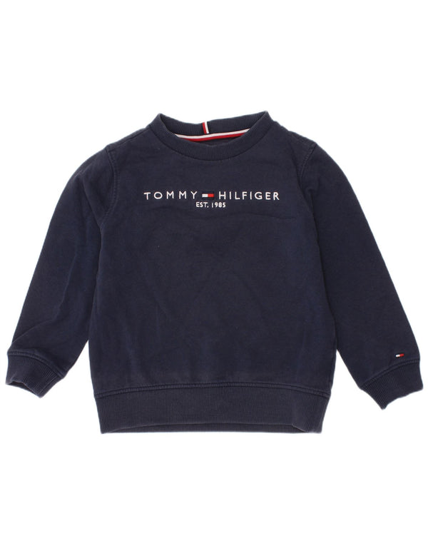 Tommy Hilfiger Grafik-Sweatshirt für Jungen, 3–4 Jahre, marineblaue Baumwolle