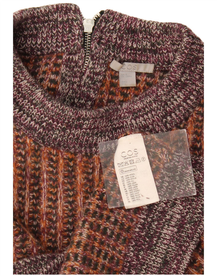 Cos Damen Crop Rollkragenpullover Pullover UK 14 Mittelbraun gestreift