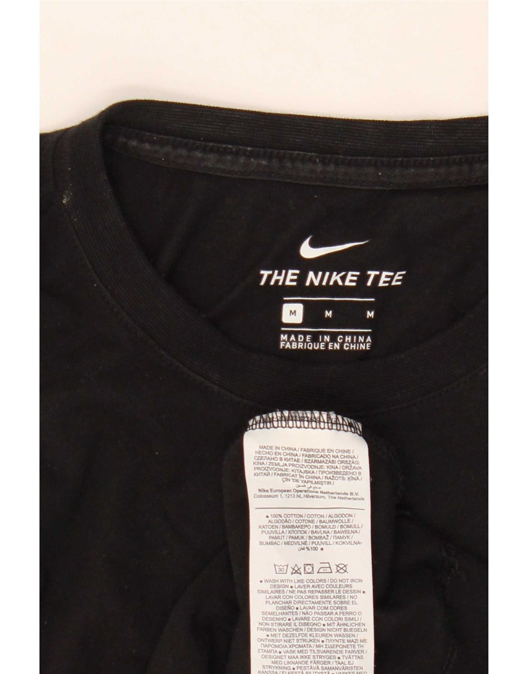 Nike Herren T-Shirt Top Medium Schwarz Baumwolle