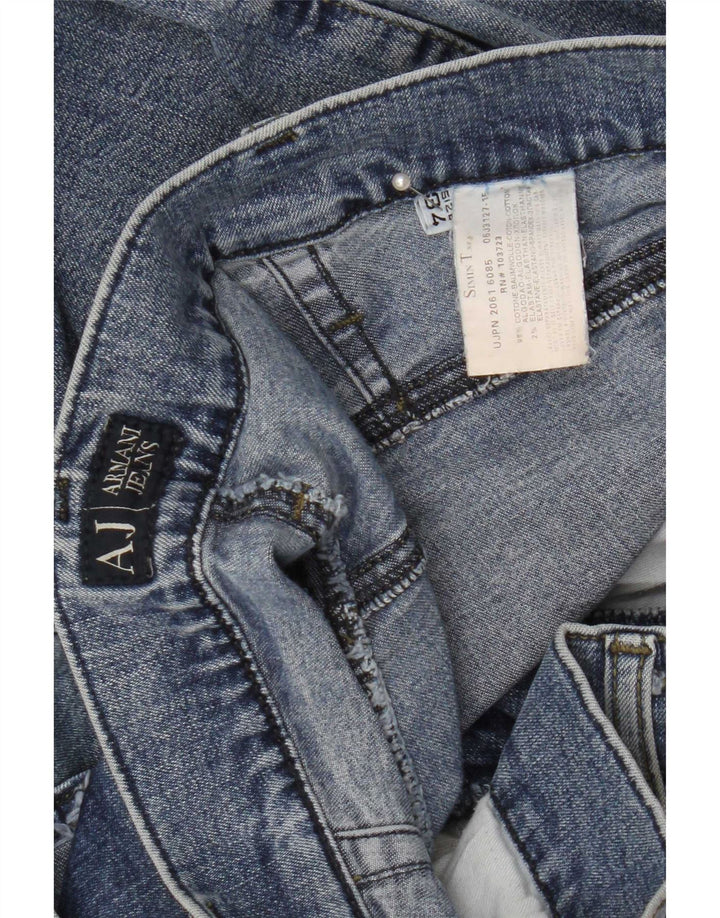 Armani Herren Straight Jeans W34 L30 Blaue Baumwolle