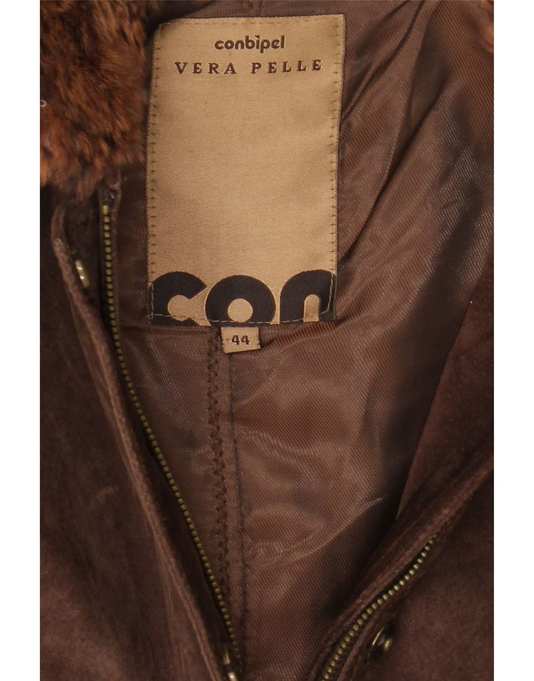 Conbipel Damen-Windbreakerjacke aus Wildleder mit Kapuze, UK 14, mittelbraunes Leder