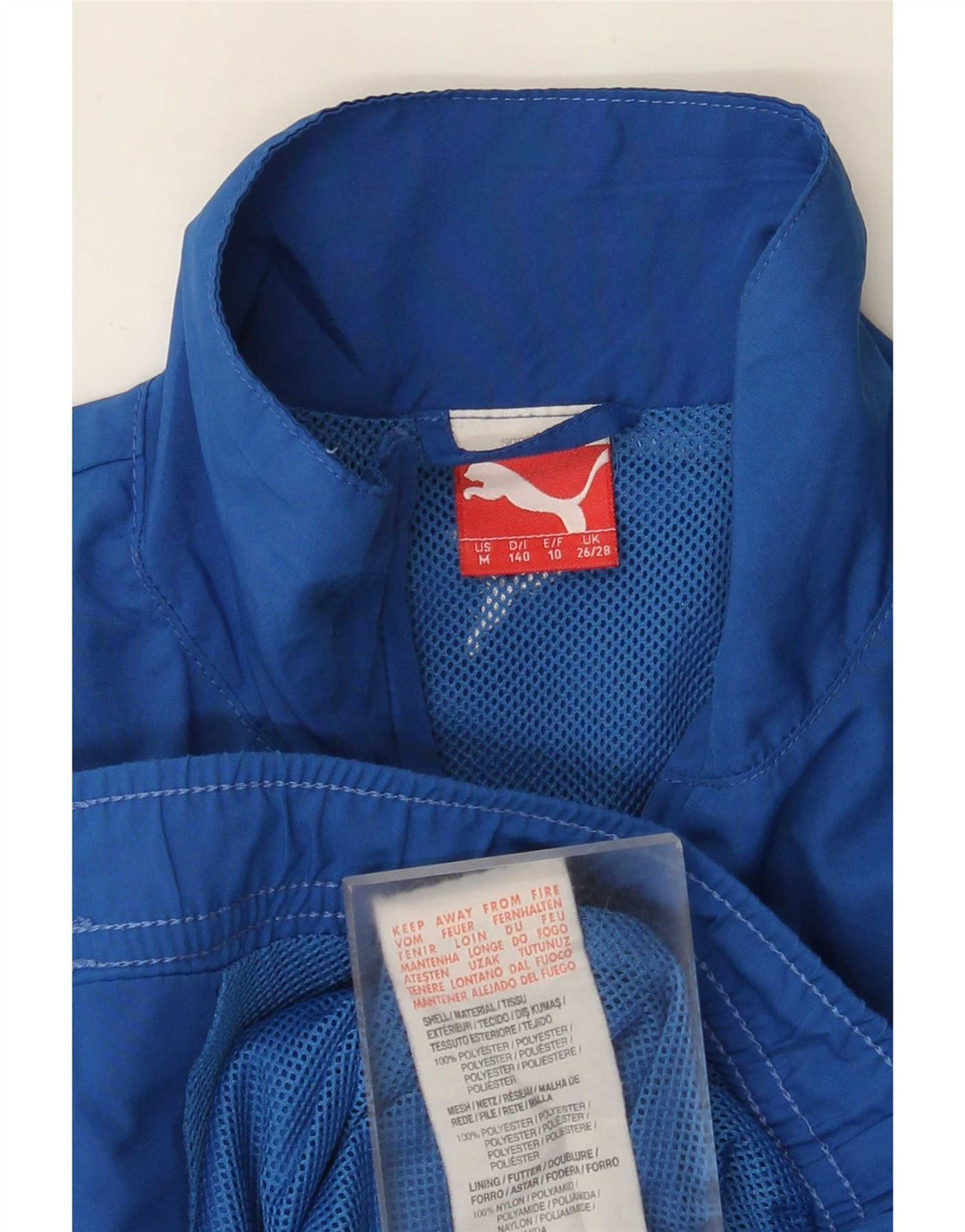Puma Jungen Grafik-Trainingsanzug-Top-Jacke, 9–10 Jahre, blaues Polyester