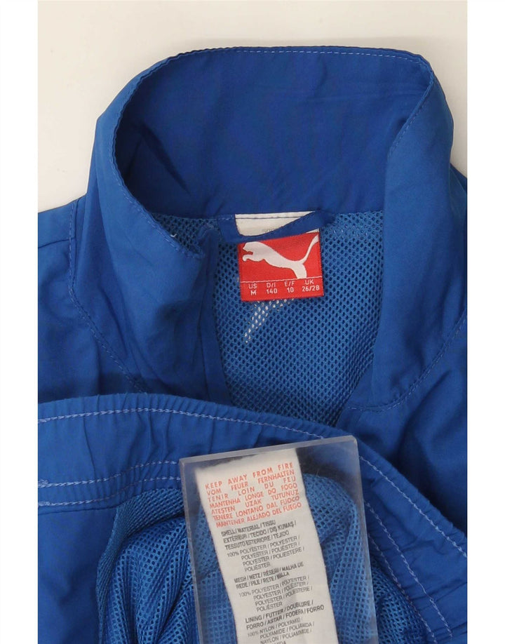 Puma Jungen Grafik-Trainingsanzug-Top-Jacke, 9–10 Jahre, blaues Polyester