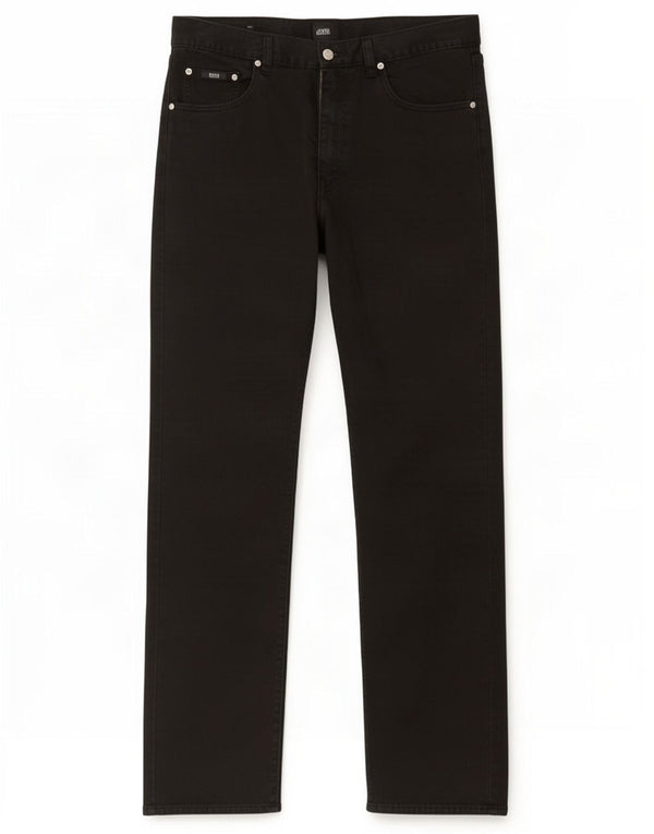 Hugo Boss Herren Arkansas Straight Jeans W36 L34 Schwarze Baumwolle
