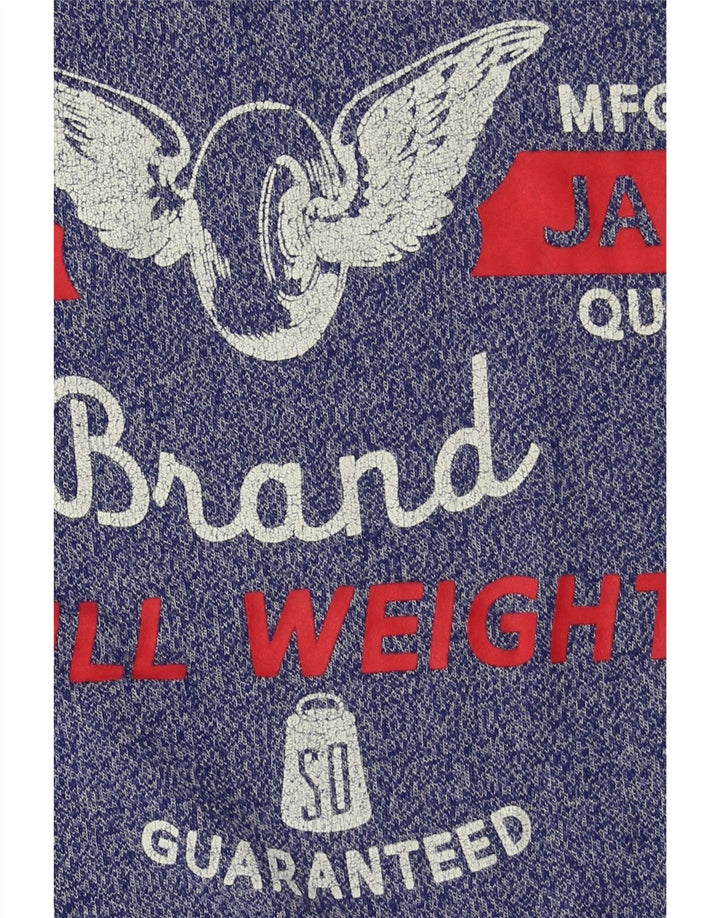 SUPERDRY Herren-T-Shirt mit Grafik, groß, blau gesprenkelte Baumwolle