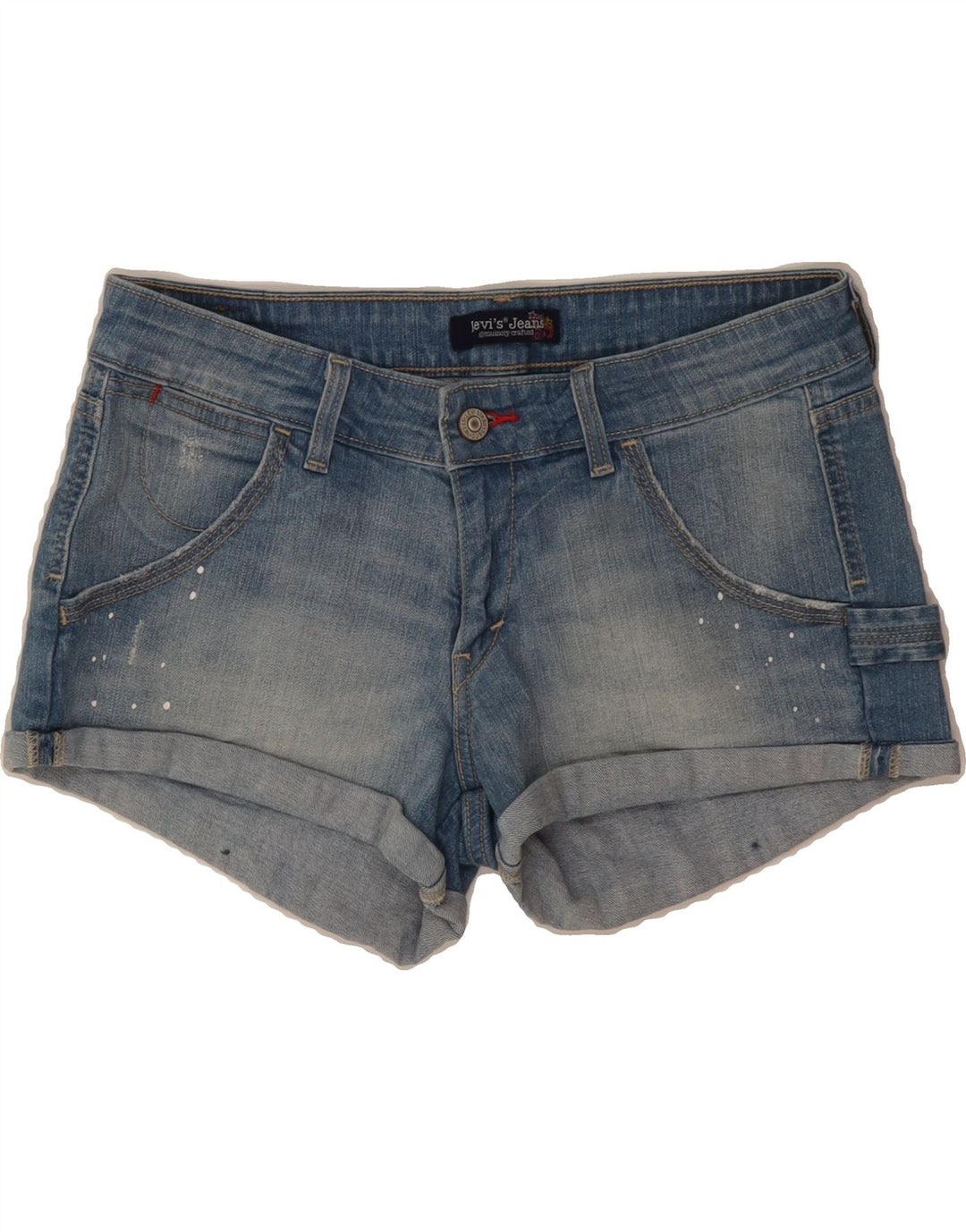 LEVI'S Womens Denim Shorts US 7 Medium W30 Blue Spotted Cotton Vintage Levi's and Second-Hand Levi's from Messina Hembry 