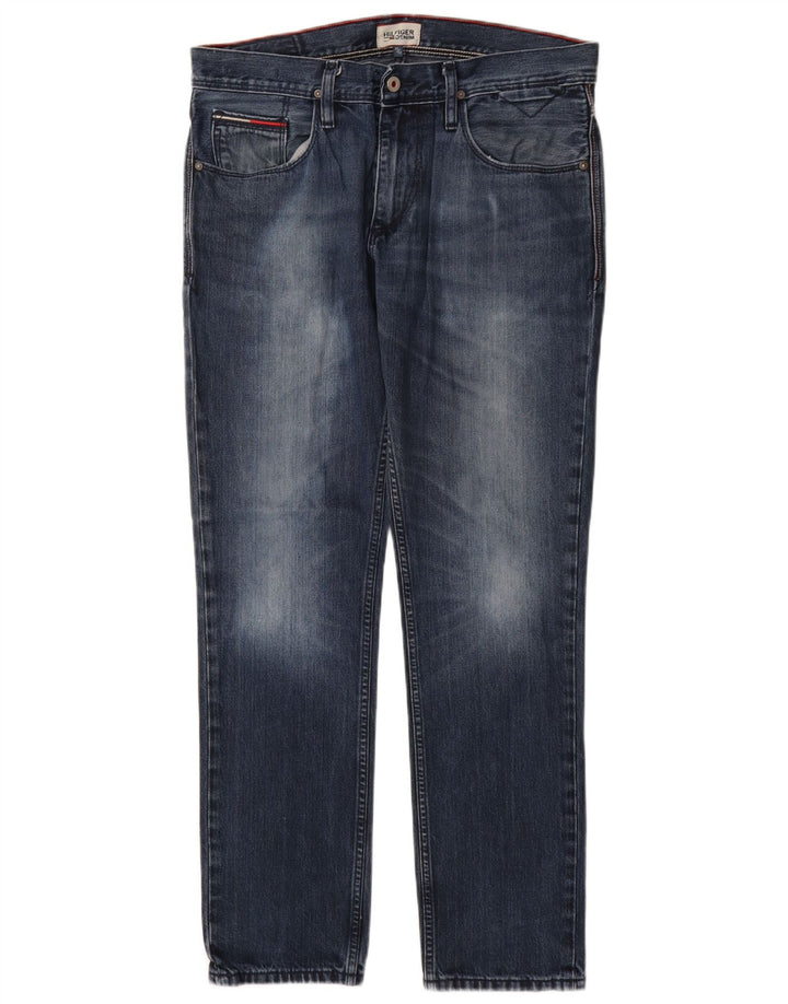 Tommy Hilfiger Herren Straight Jeans W33 L32 Marineblau Baumwolle