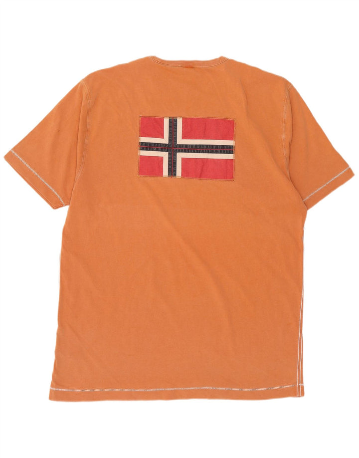 NAPAPIJRI Herren Grafik T-Shirt Top 2XL Orange Baumwolle