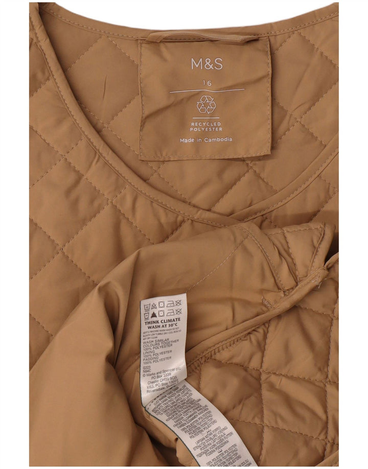 MARKS & SPENCER Damen Steppjacke UK 16 Large Beige Polyester