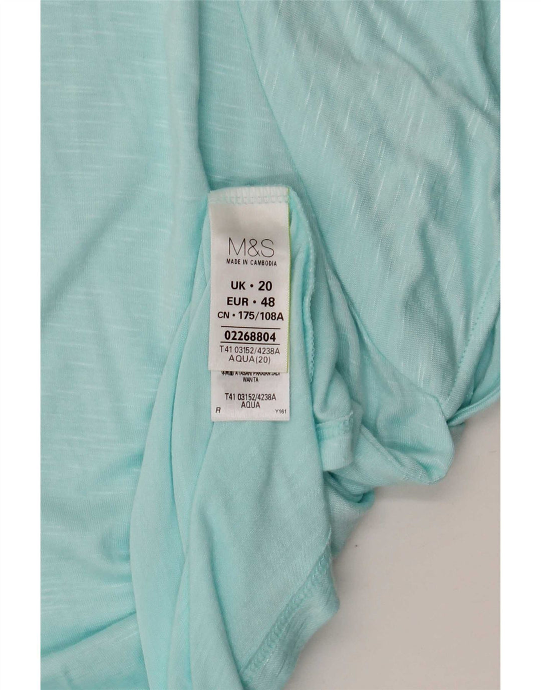 Marks & Spencer Damen Bluse Top UK 20 2XL Blau gefleckte Viskose