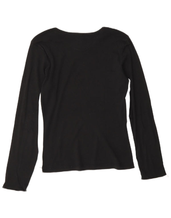 Champion Womens Graphic Top Langarm UK 18 XL Schwarz Baumwolle Sport
