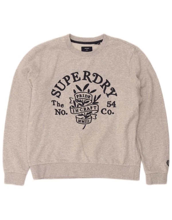 Superdry Damen-Sweatshirt mit Grafik-Übergröße, Gr. 10, Größe S, Grau, Baumwolle
