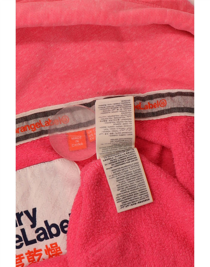 SUPERDRY Damen-Kapuzenpullover mit Reißverschluss, UK 12, mittelrosa, Baumwolle