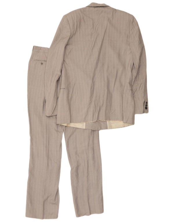 Vintage Herren 2-teiliger Anzug IT 50 Medium W30 L30 Graue Nadelstreifenseide