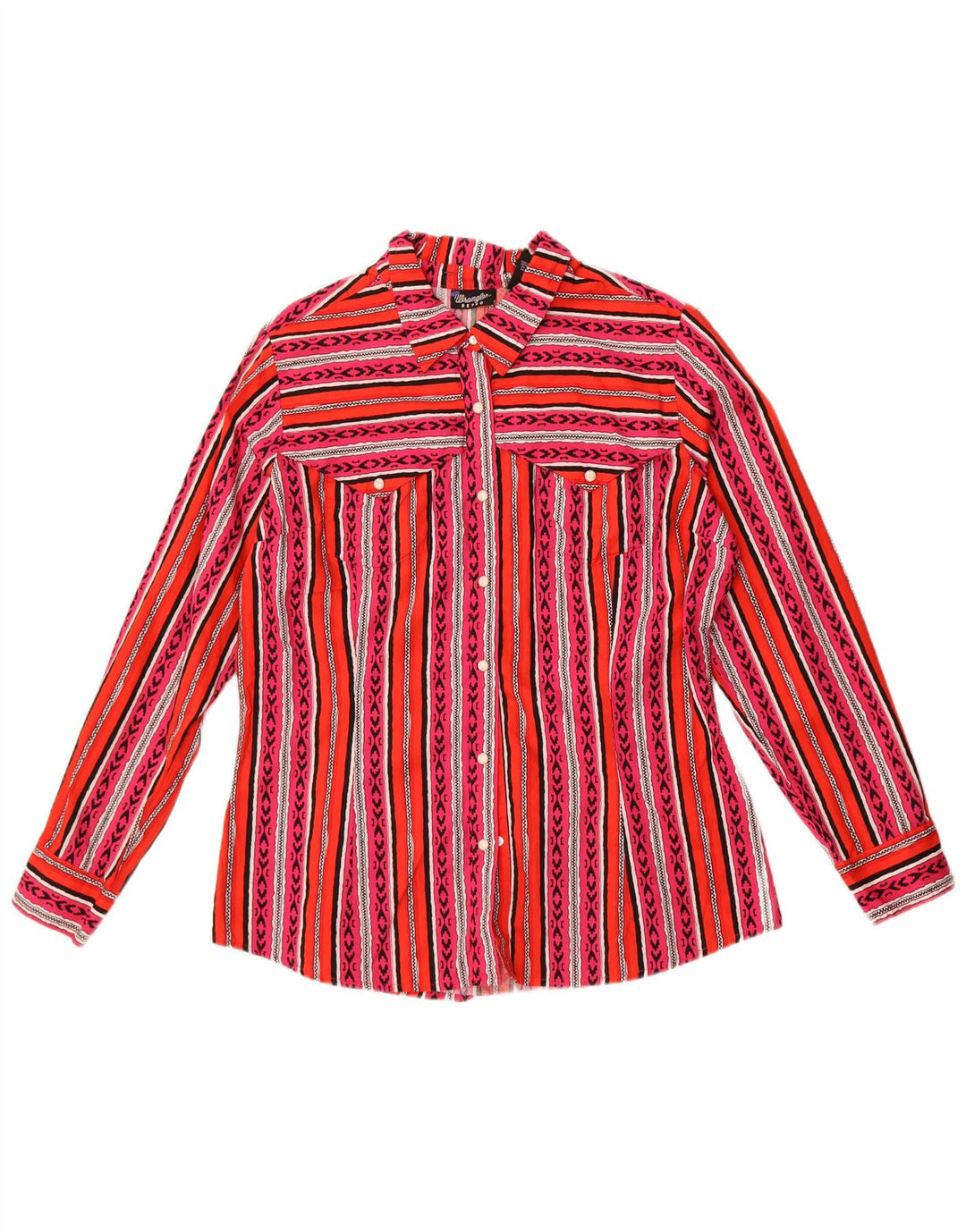 Wrangler Damen Retro-Hemd UK 16, groß, mehrfarbig, gestreift, Baumwolle