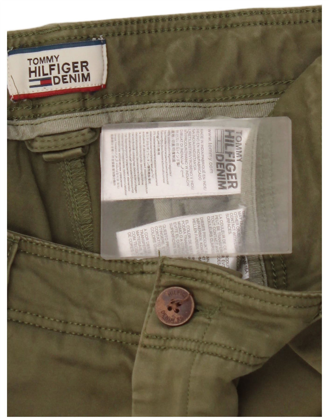 TOMMY HILFIGER Herren Slim Chinohose W31 L32 Khaki Baumwolle