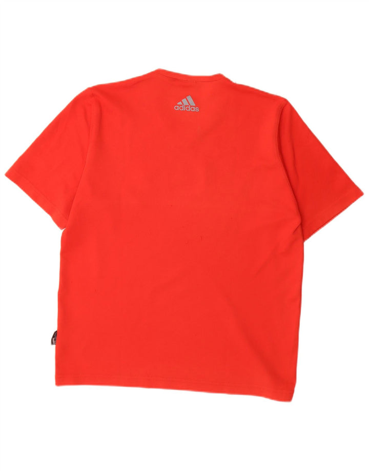 Adidas Herren Climalite T-Shirt Top UK 40/42 Mittelrotes Polyester