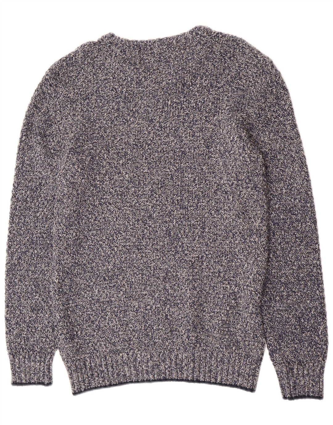 Fat Face Herren-Pullover mit Rundhalsausschnitt, mittelblau gefleckte Baumwolle