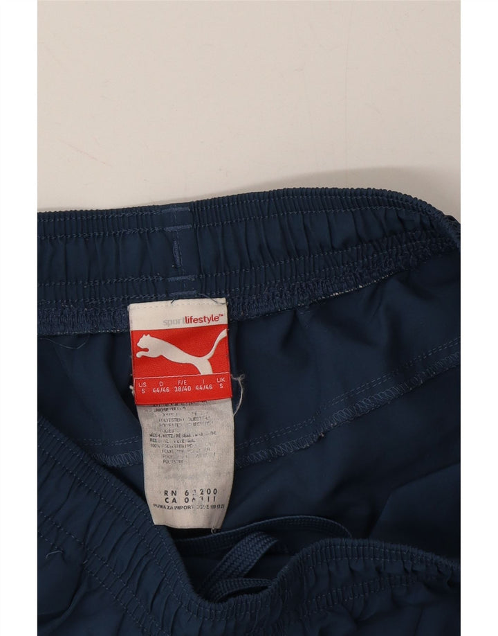 PUMA Mens Graphic Sport Shorts Small Navy Blue Cotton