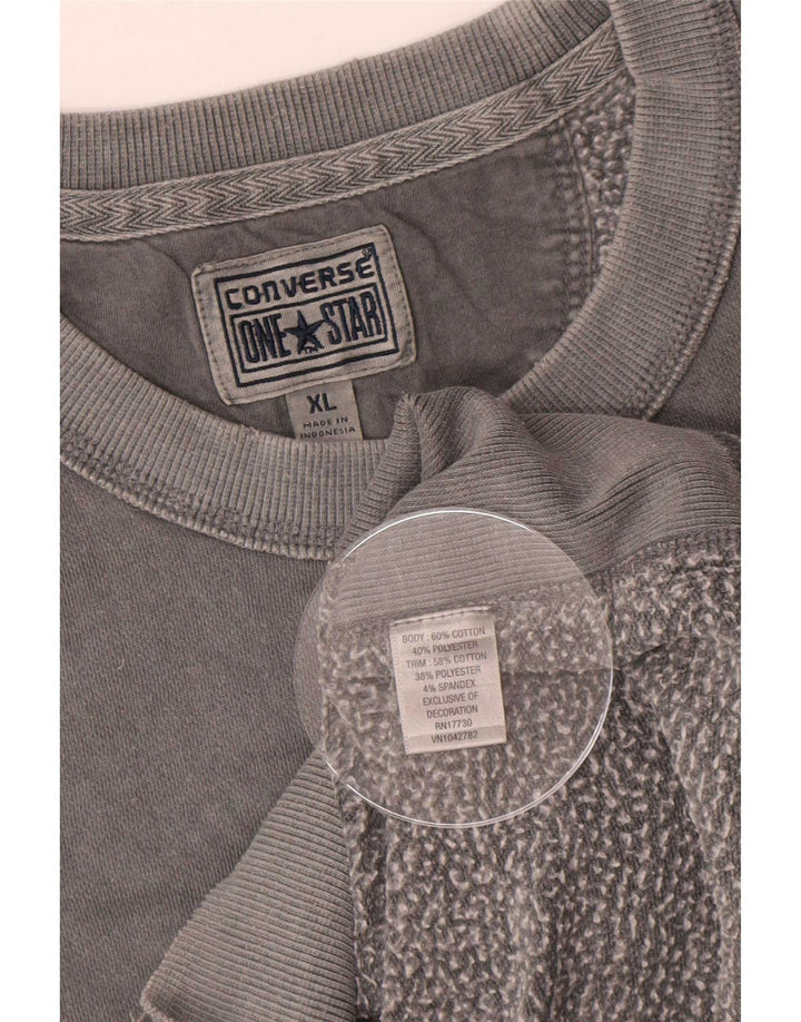 Converse Damen Sweatshirt Pullover UK 18 XL Grau Baumwolle