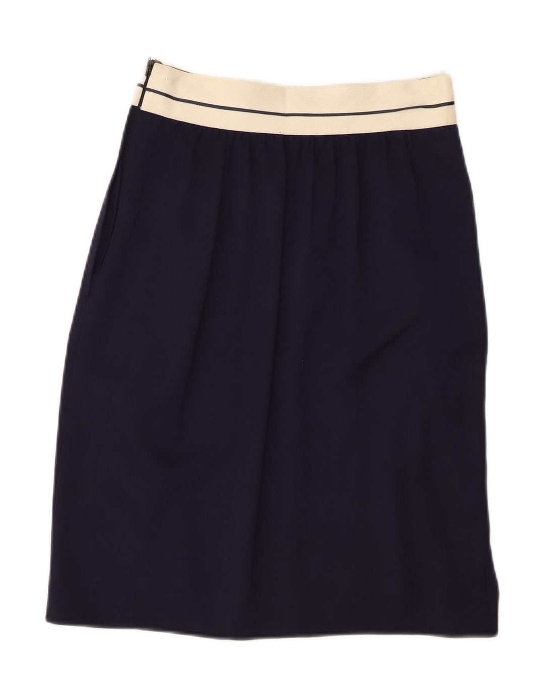 Ferretti Studio Damen gerader Rock UK 12 Medium W26 Marineblau Rayon