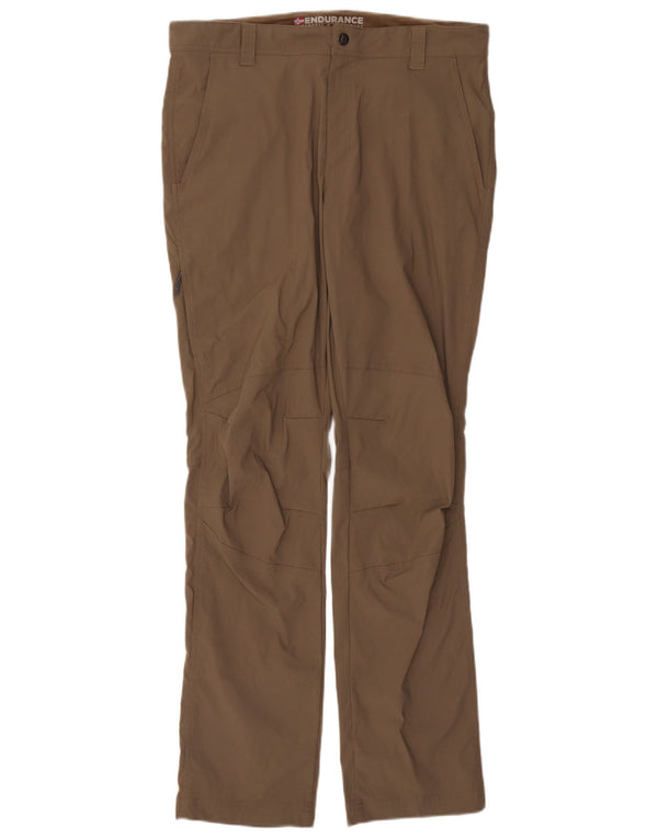 Endurance Mens Straight Chino Trousers XL W38 L34 Beige Nylon