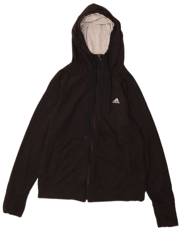 Adidas Damen Climalite Zip Hoodie Pullover UK 12/14 Medium Schwarz Polyester