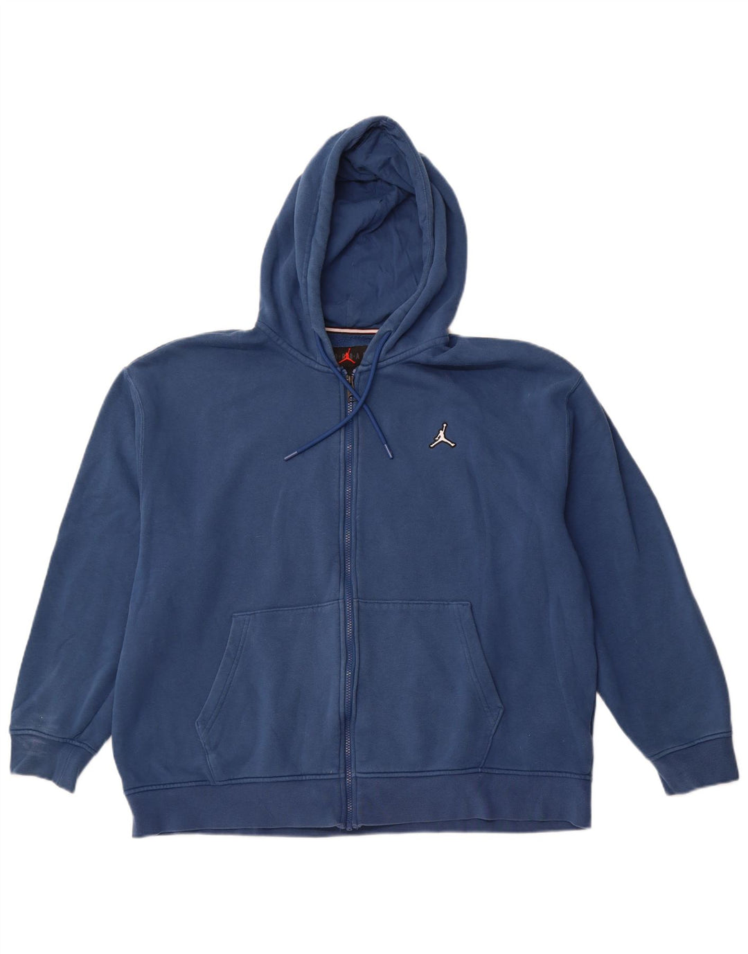 JORDAN Herren-Kapuzenpullover mit Reißverschluss, 2XL, blaue Baumwolle