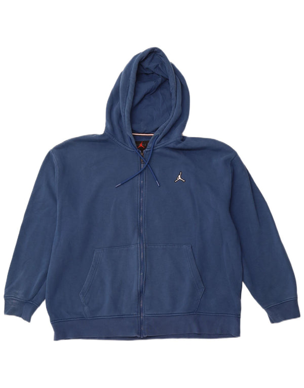 JORDAN Herren-Kapuzenpullover mit Reißverschluss, 2XL, blaue Baumwolle