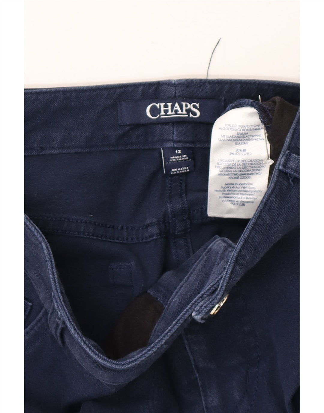 Chaps Damen Straight Jeans US 12 Large W32 L28 Marineblau Baumwolle