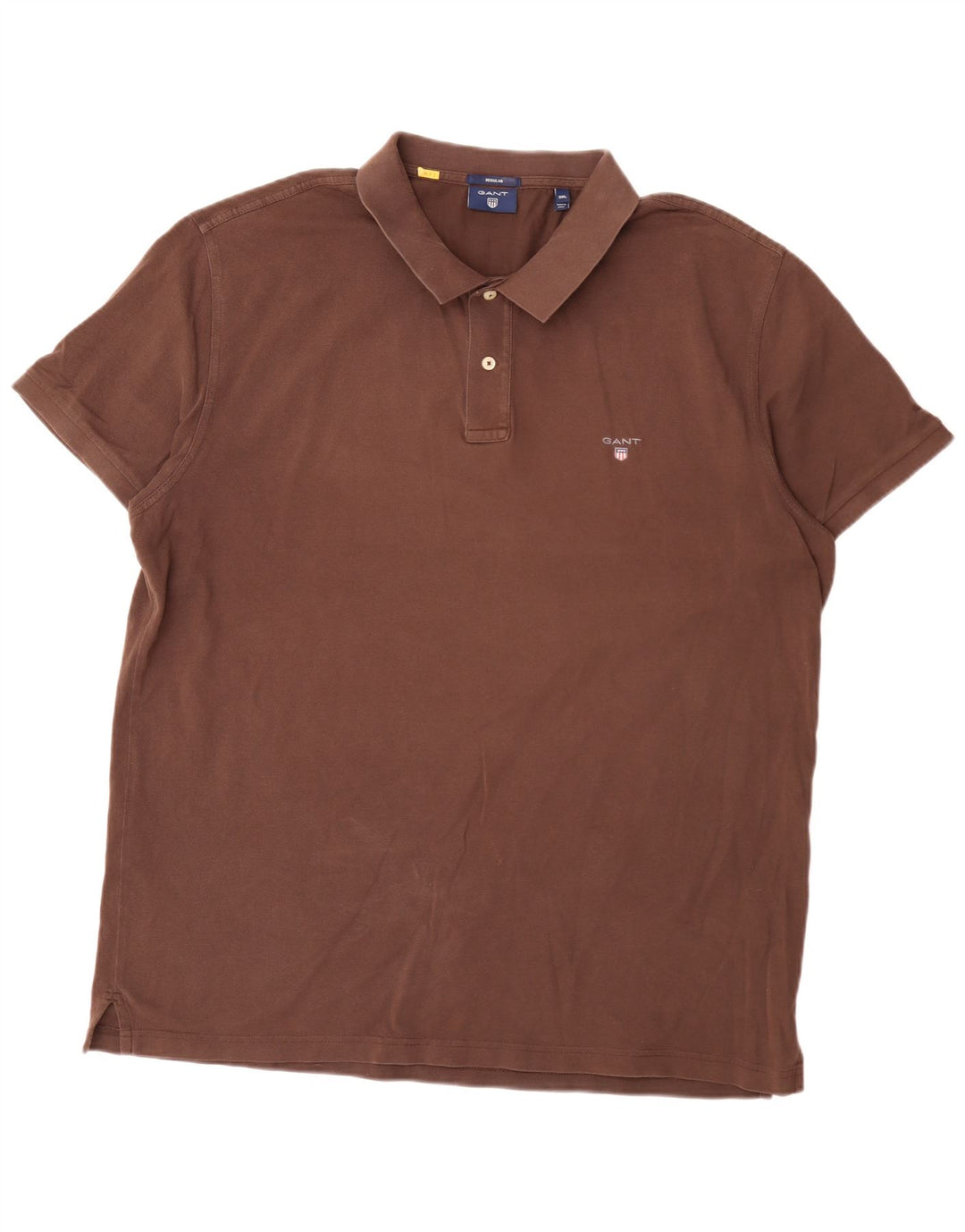 Gant Herren-Poloshirt mit normaler Passform, 3XL, braune Baumwolle