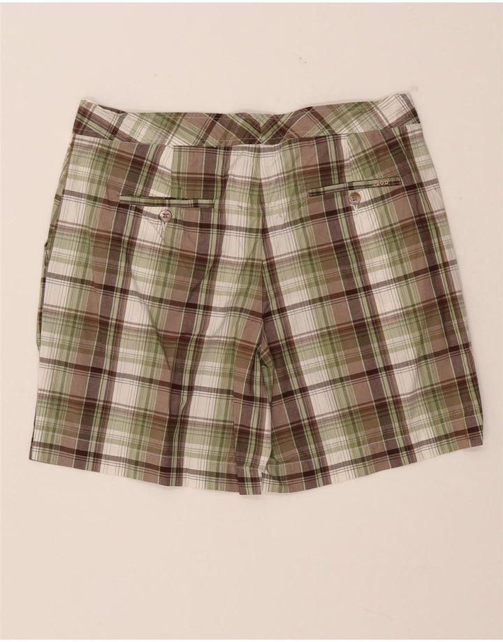 IZOD Damen Chino-Shorts US 8 Medium W32 Khaki Check Baumwolle