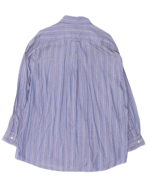 Tommy Hilfiger Mens Shirt Size 16 1/2 Large Blue Striped Cotton