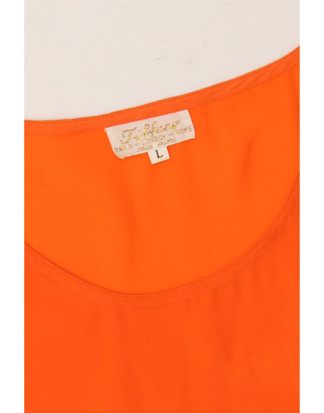 Tiffany Ärmelloses Damen-Blusenoberteil, UK-Größe 46, große orangefarbene Seide
