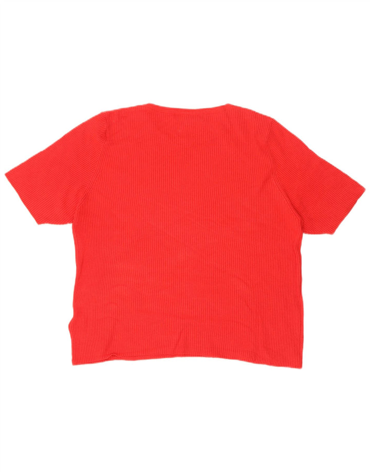 Marks & Spencer Damen T-Shirt Top UK 18 XL Rote Viskose