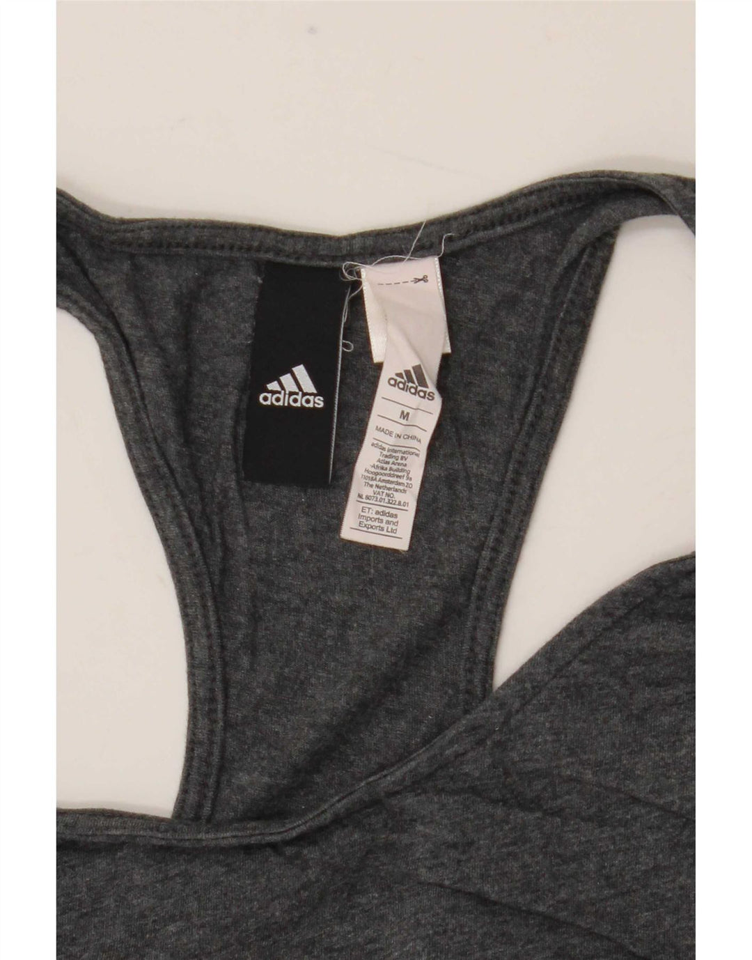 Adidas Damen Graphic Vest Top UK 12 Mittelgraue Baumwolle