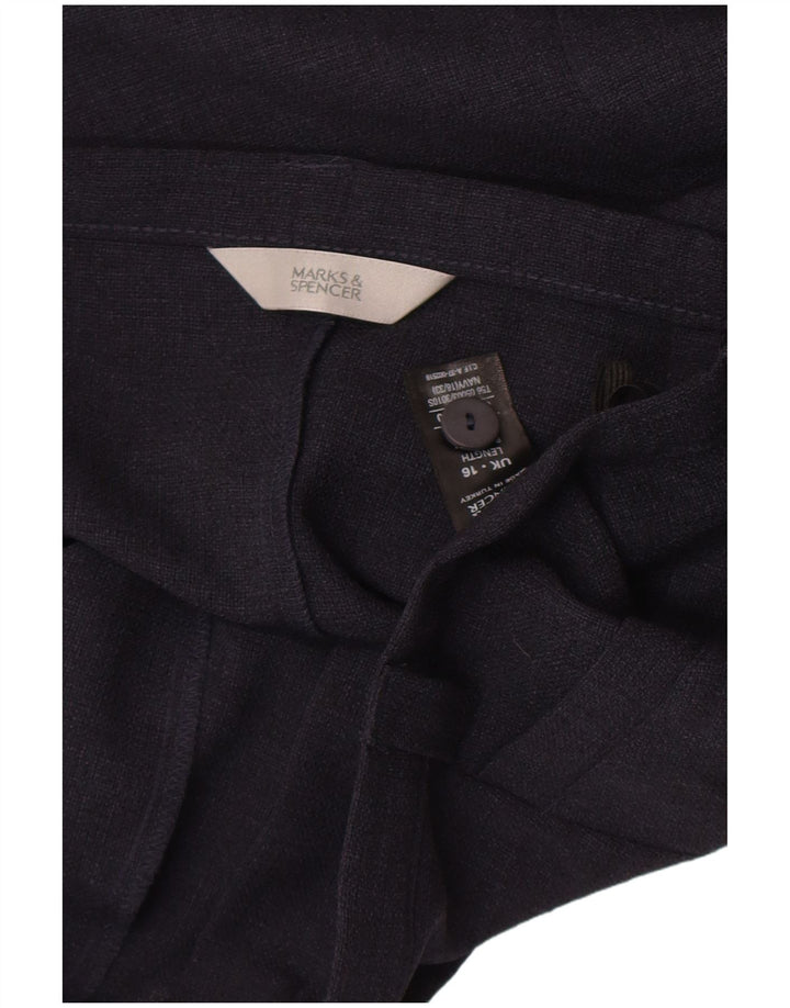 Marks & Spencer Damen Midirock UK 16 Large W32 Marineblau Polyester