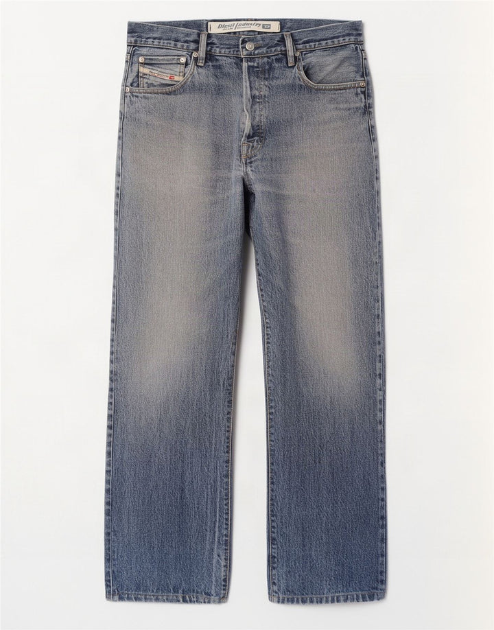 Diesel Herren Straight Jeans W34 L30 Blaue Baumwolle