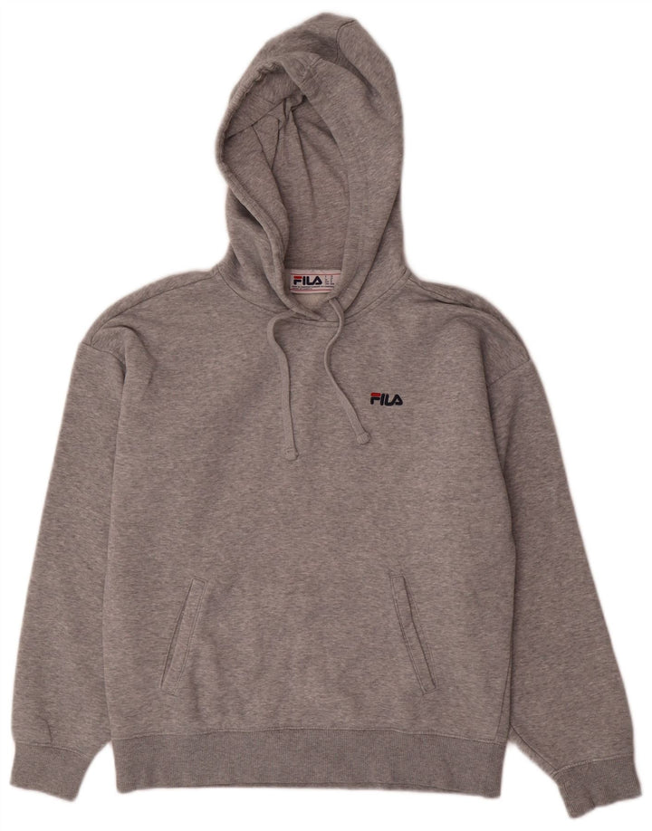 Fila Herren-Kapuzenpullover aus mittelgrau gesprenkelter Baumwolle