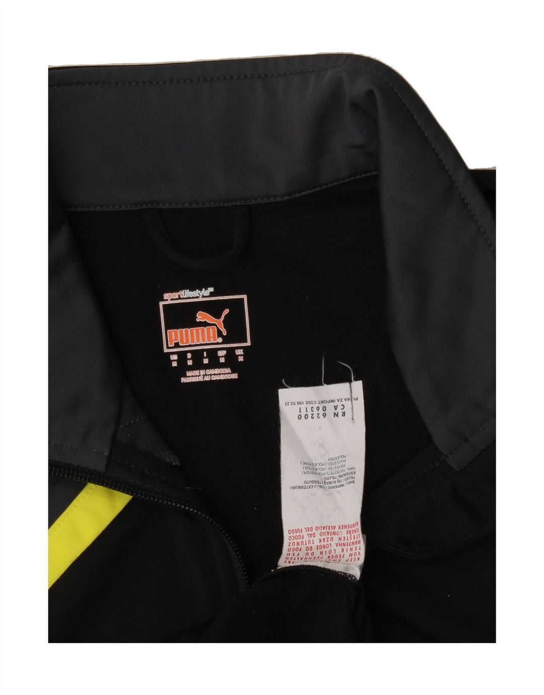 PUMA Mens Tracksuit Top Jacket Medium Black Colourblock Polyester Vintage Puma and Second-Hand Puma from Messina Hembry 