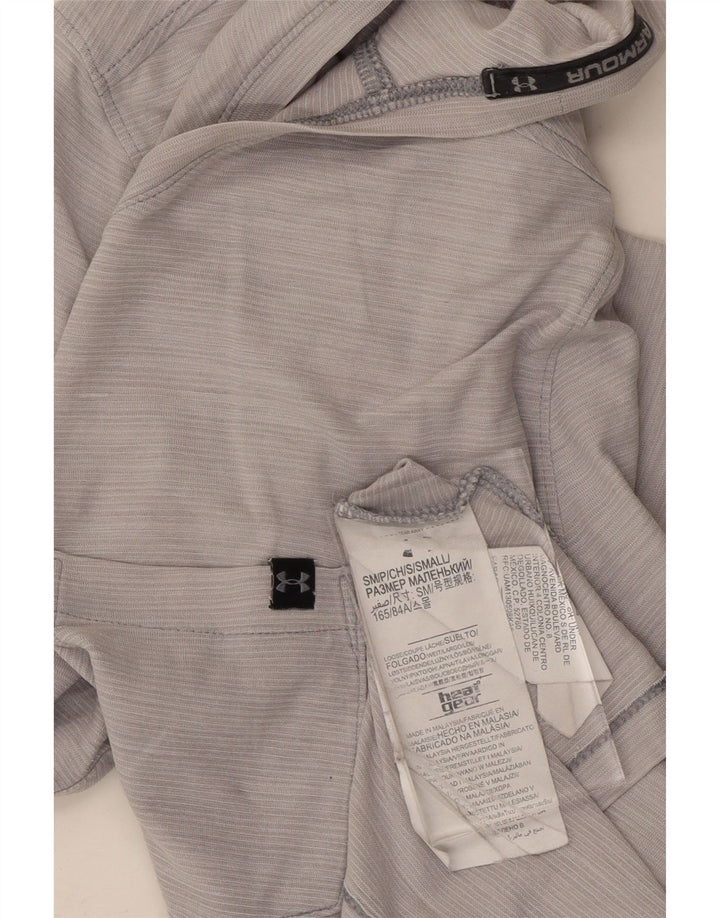 UNDER ARMOUR Herren Heat Gear T-Shirt-Oberteil aus mittelgrauer Nadelstreifen-Baumwolle