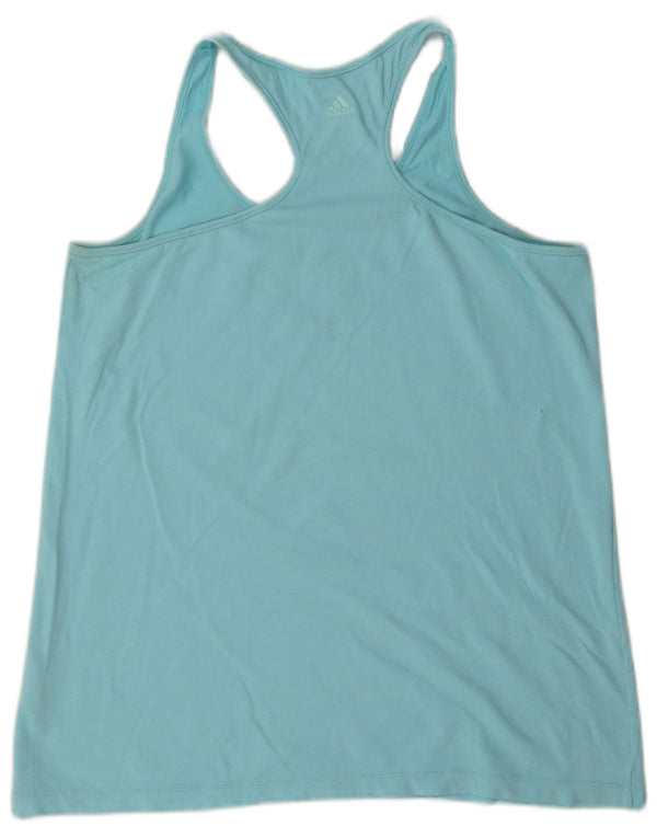 Adidas Damen Climalite Graphic Vest Top UK 16/18 Große blaue Baumwolle