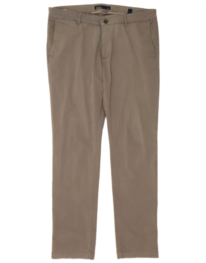 RIFLE Slim Chino-Hose für Herren, W38, L33, graue Baumwolle