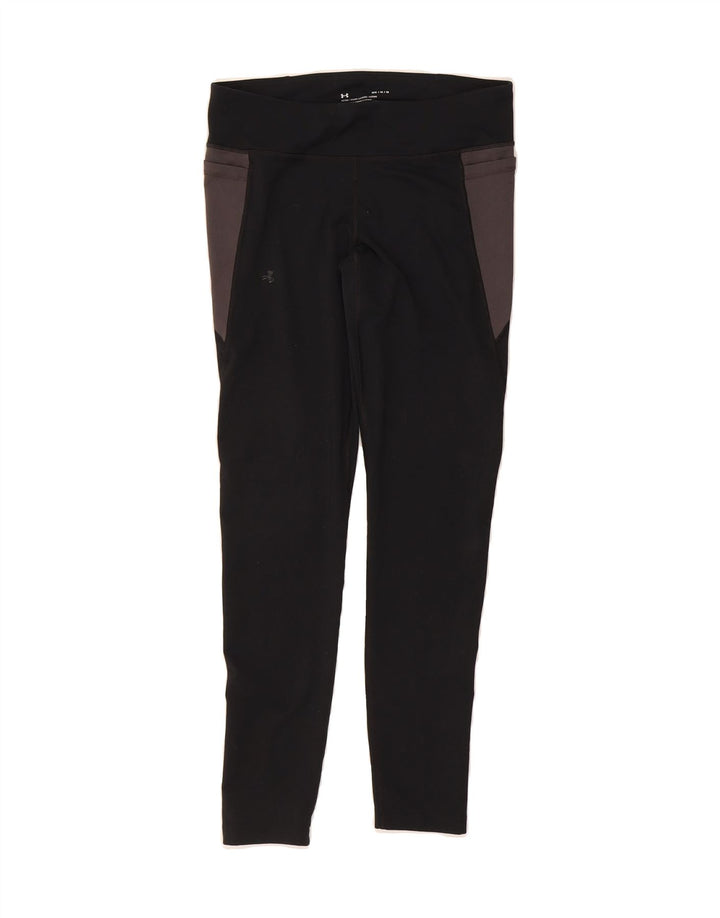 UNDER ARMOUR Womens Leggings UK 12 Medium  Black Colourblock Vintage Under Armour and Second-Hand Under Armour from Messina Hembry 