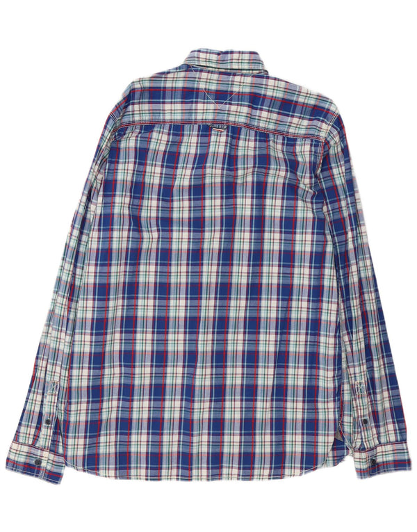 Tommy Hilfiger Herrenhemd 2XL blau kariert Baumwolle