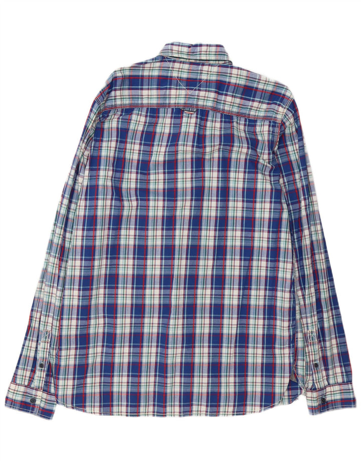 Tommy Hilfiger Herrenhemd 2XL blau kariert Baumwolle